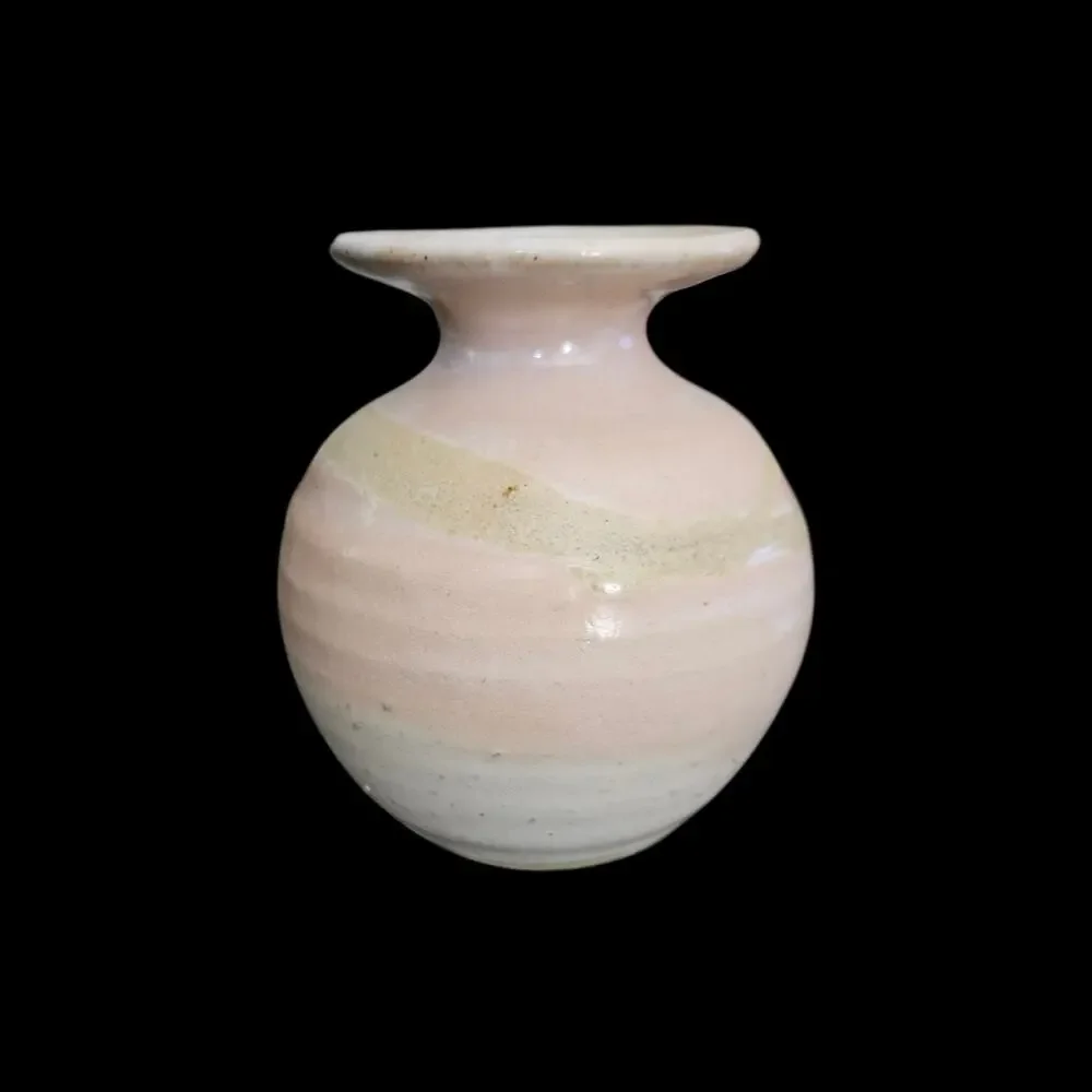 Vintage Hand Painted Floral Bud Vase Small Decorative Art Pottery